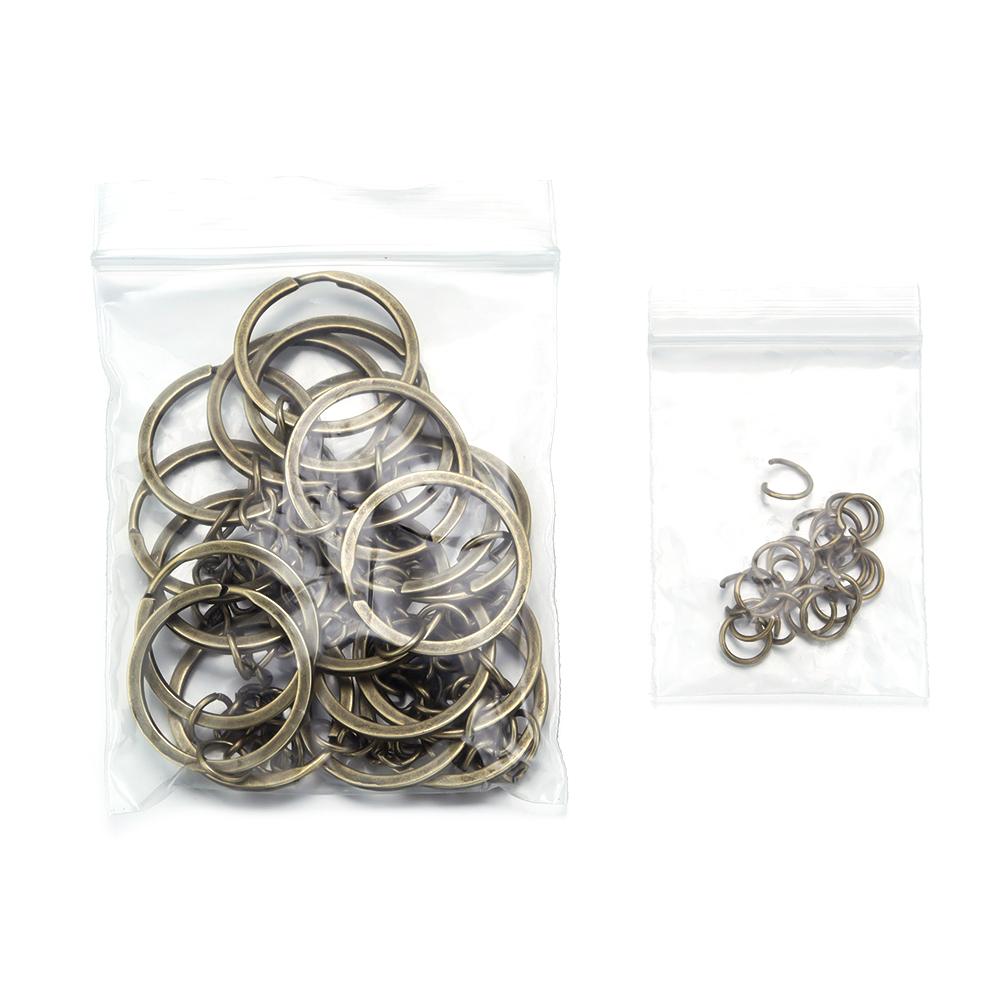 20pcs Gold Color Key Chain Key Ring Bronze Rhodium 28mm Long Round Split Keyrings Keychain For DIY  Jewelry Making Wholesale