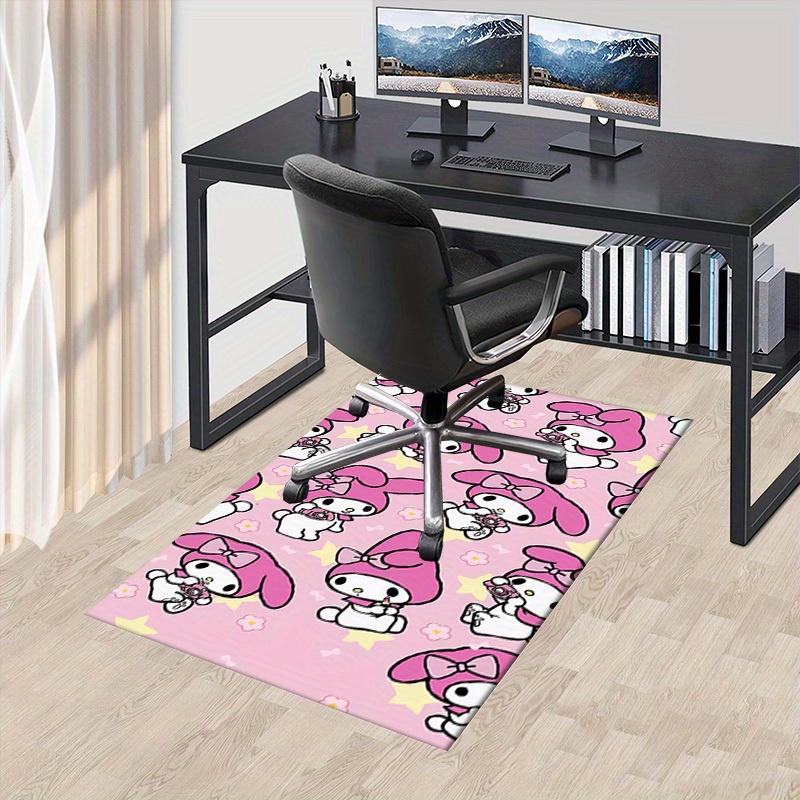 

1pc My Melody Cute Cartoon Pink Background Office Desk Mat Under Chair Rug Gift Universal Decorative Floor Carpet for Room Bedroom Living Ro 60cm by 90cm