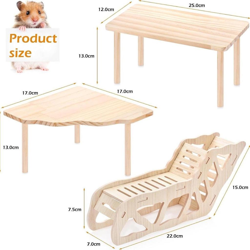 1 Set Hamster Wooden Platform Tunnel Hamsters Climbing Ladder Cage Accessories for Small Animal Hamster Chinchilla