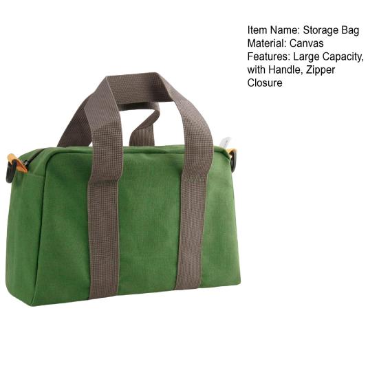 Wide Mouth Tool Bag Storage Organizer Pouch with Handle Large Capacity Multipurpose Heavy Duty Canvas Tool Storage Bag