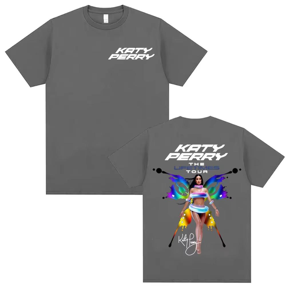 Singer Katy Perry The Lifetime Europe Tour T Shirt Unisex Womens Harajuku Fashion Aesthetics Tshirts Casual Streetwear Hip Hop