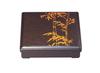 Wakaizumi Lacquerware ABS Square Bento Pearl Bamboo Vermilion and 8-inch Box, (T-shaped Divider, Black) F-2-18 1-399-7