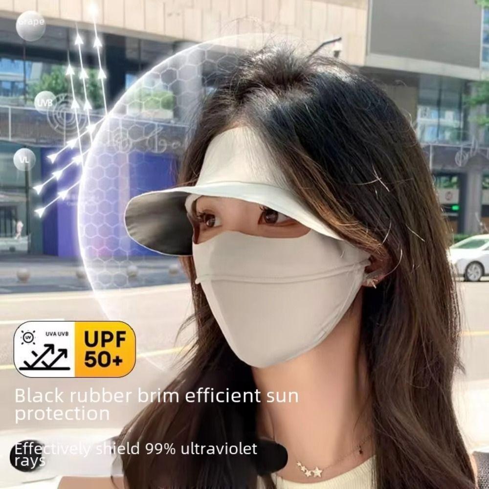 Ice Silk Anti-UV Neck Scarf Full Face Sunshade Face Mask Fashion Sun Protection Mask  Cycling