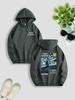 Men'S Double Sided 1889 At Night Starry Sky Print Hoodie with Kangaroo Pocket Drawstring Casual Streetwear for Fall Winter,