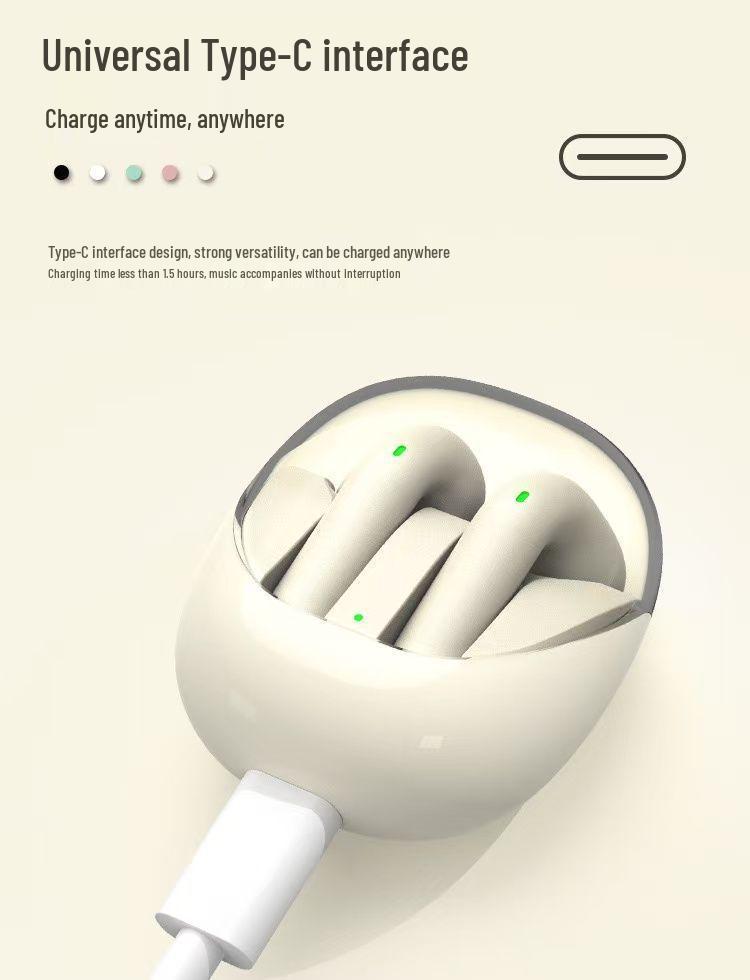 High-Quality Transparent Bluetooth 5.3 Aviation Earbuds with 8-Hour Battery for Sports & Gaming, New White.