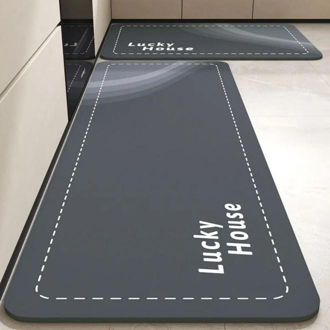 Modern Minimalistisk Halkfri Köksgolvmatta - Tvättbar, Fläckresistent Diatoméjordmatta