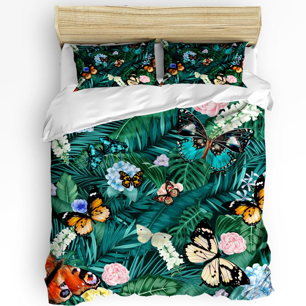 Forest Fairy Flower Butterfly Girl Duvet Cover with Pillow Case Custom 3pcs Bedding Set Quilt Cover Double Bed Home Textile