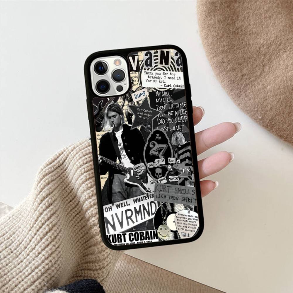 Classic Hot Band N-Nirvanas Rock PC+TPU Shockproof Protective Phone Case For IPhone17 14 15 16 Pro Max 13 12 11 17 Air