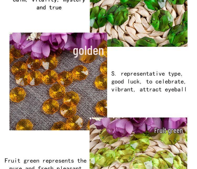 Octagonal Double-Hole Clear Acrylic Beads for DIY Money Tree Crafting