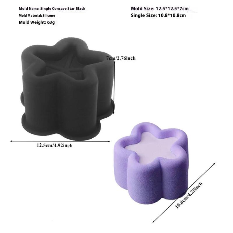 1Pc Silicone Mold For Cake Bento Flower Heart Square Star Shape Chocolate Mousse Soap Candle Gypsum Making Kitchen Bakeware