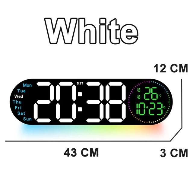 Wanduhr multifunktionale Fernbedienungsuhr großer Bildschirm LED Digital Doppelgruppen-Wecker Countdown und Zähl-Up