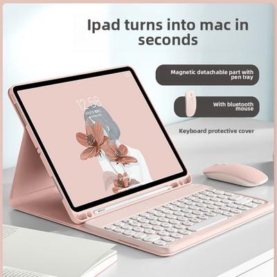 Bluetooth Keyboard Case for iPad Pro 11 2024 with Pencil Slot Soft Shell Air 13 Leather Cover