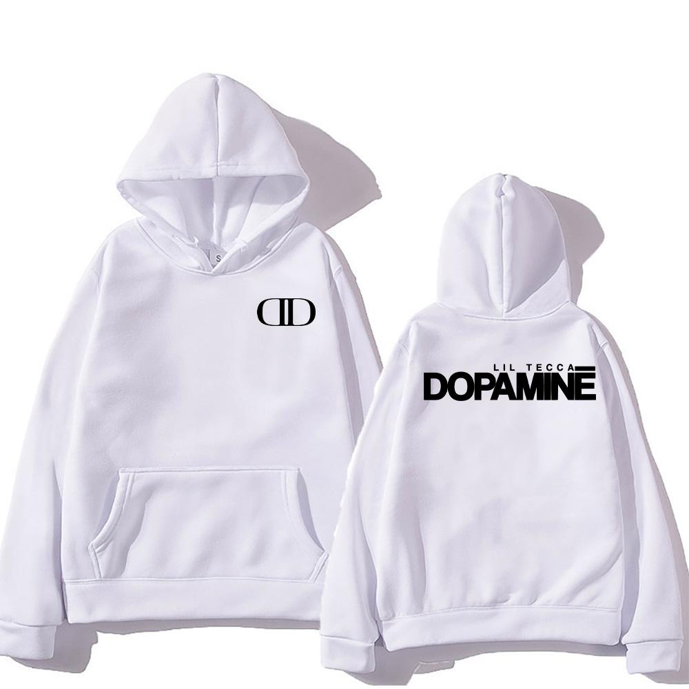 Rapper Lil Tecca Dopamine Album Merch Hoodie Men Women Long Sleeve Sweatshirt Gothic Streetwear Loose Versatile Pullover