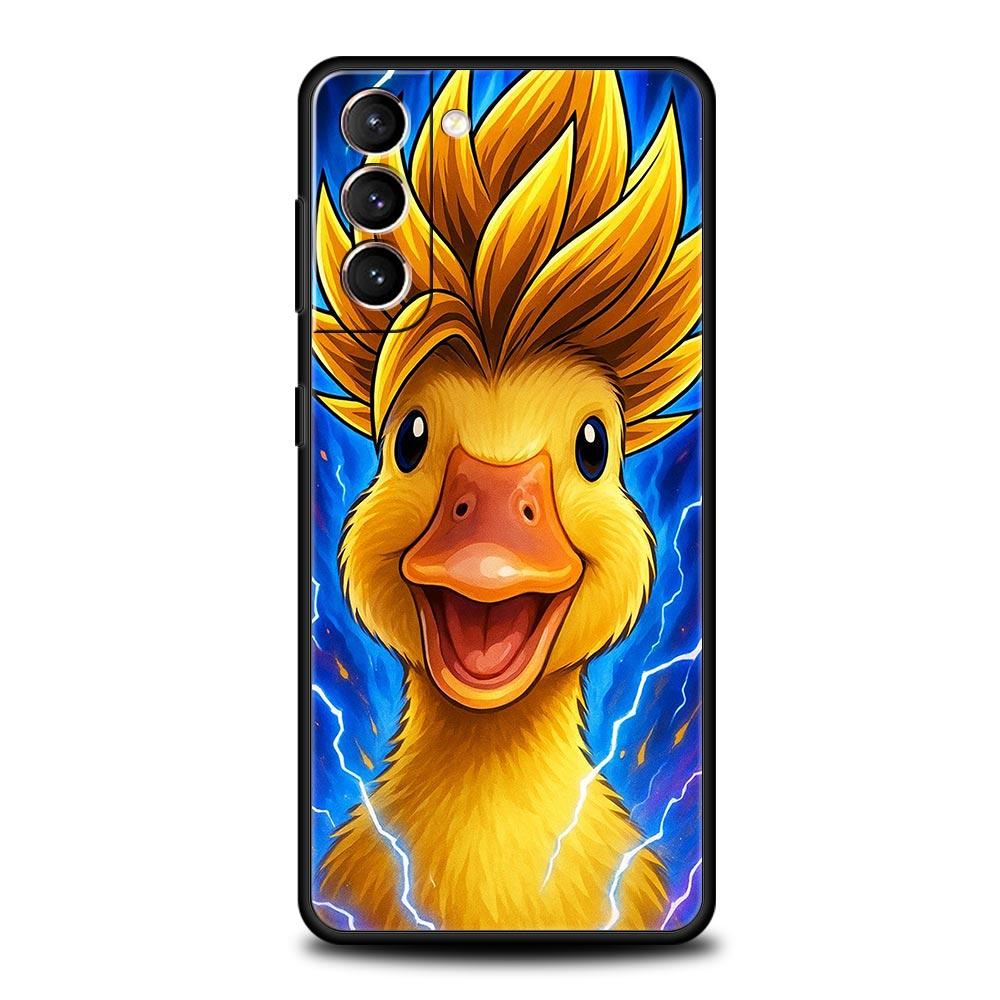 Cartoon Duck Phone Case Cover for Samsung Galaxy S26 S25 S24 S23 S22 S20 S21 FE Ultra S25 Edge Plus 5G Soft TPU Shell Fundas Bag