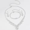 Luxury Jewelry Glass Zircon Wedding Party Necklace Earrings Set Dress Dress Dinner Clavicle Necklace