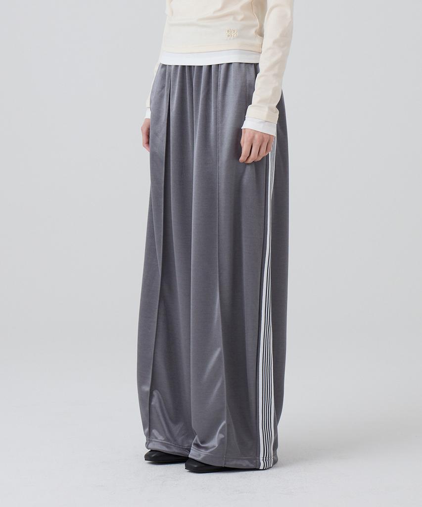 DANGLEDROP Dgdp Balloon Fit Curved Line Track Pants_Charcoal Gray