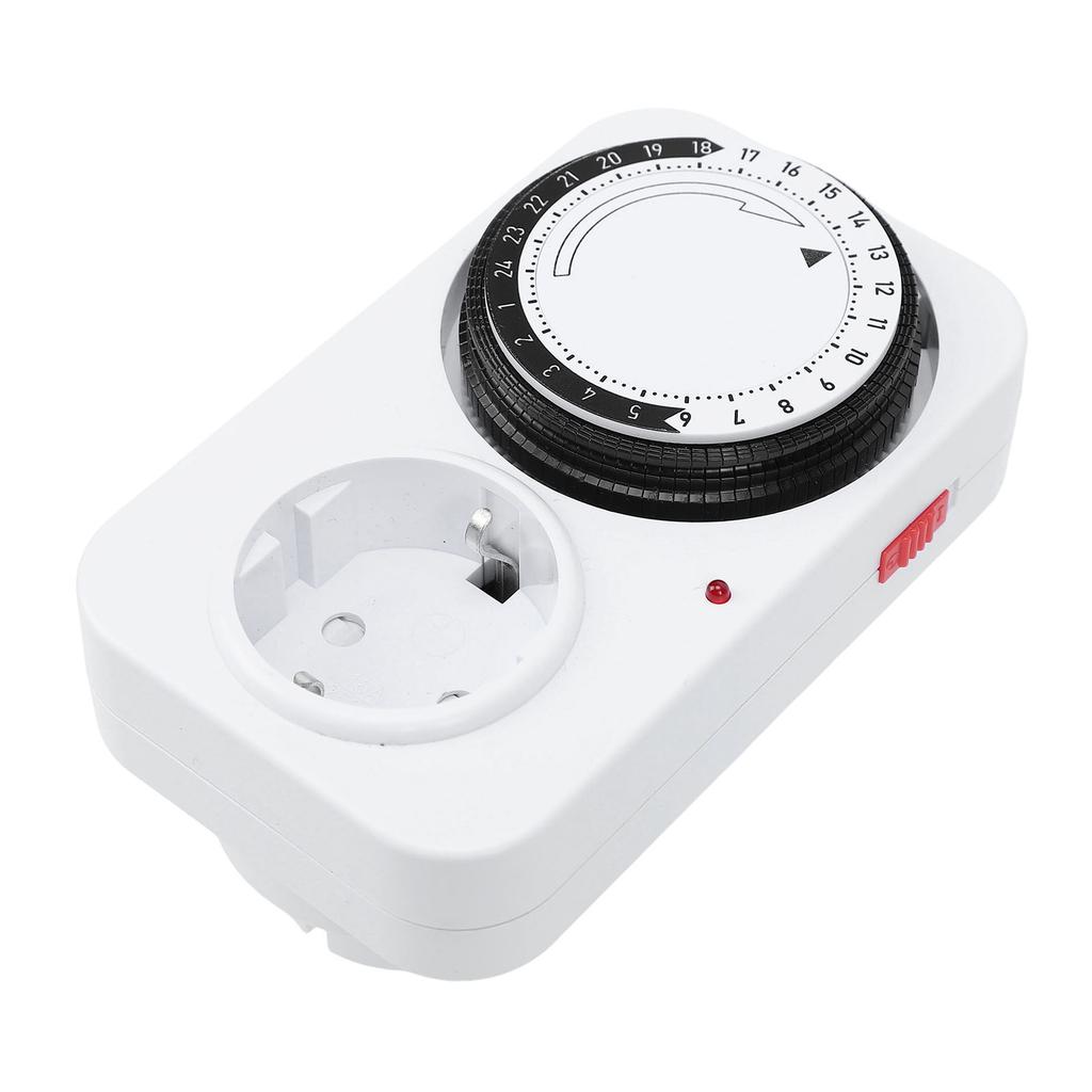 Mechanical Timer Socket with 96 Switching Segments(15 Minutes) 24 Hour Analogue Timer for Indoor Use with Child Lock