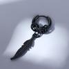 Korean Gift Zinc Zinc Alloy Men Fashion Jewelry Feather Hoop Earrings Stainless Steel Cross Stud Earrings