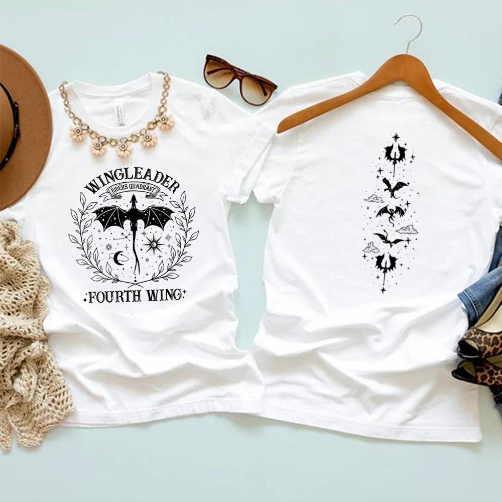 

Basgiath War College T-shirt Aesthetic Front and Back Priented Bookish Shirts Fourth Wing Tee Rebecca Yarros Top Readers Gifts S