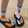 2 Pairs Unisex Creative Split Toe Middle Length Socks Stretchy Comfort With Playfully Fish Patterns For Active Lifestyle