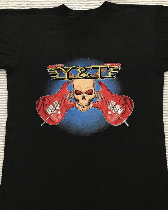 Y&T Band Lipstick and Leather Cotton Black Men S234XL T-shirt S
