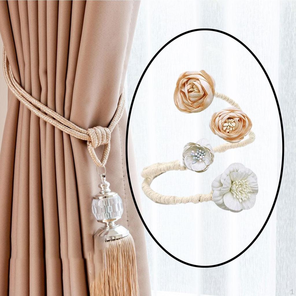 Vorhanghalter-Clip Raffhalter Kunstblume Fensterdekoration Drehverschluss-Rückhalter Ornament für