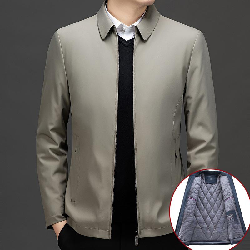 Removable lining cotton jacket men's dad jacket casual jacket middle-aged and elderly men's thickened velvet jacket trendy