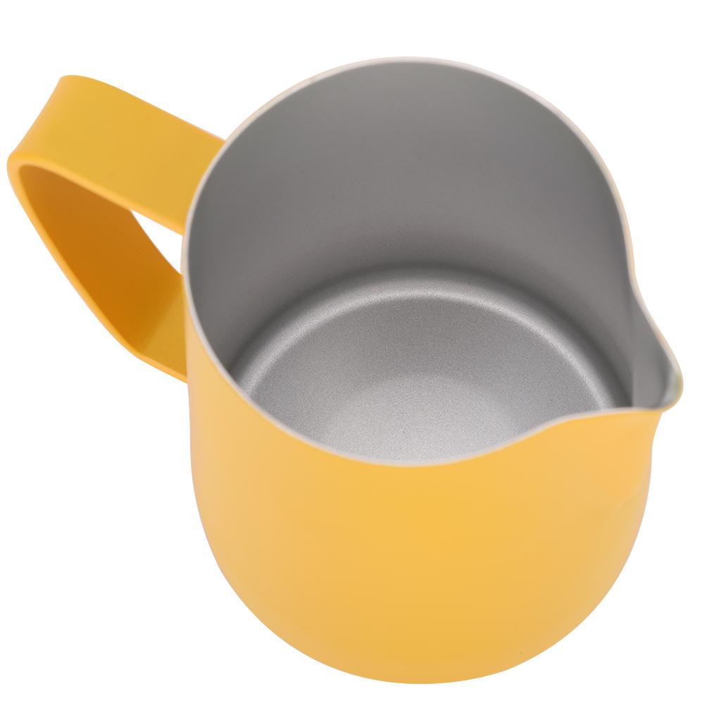 600ml Stainless Steel Milk Frothing Cup Jug Pitcher Latte Art for Home Coffee Shop UseYellow