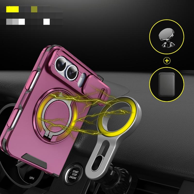 Apple Phone Case with Bracket, Lens Push Window, Suitable for IPhone Duo Folding Phone Protective Case