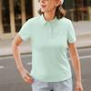 Skechers Sports Lifestyle Series Logo Letter Sun Protection Cool Short Sleeve Polo Shirt Women Polo Shirts Light-Water-Green P225W144-01XB