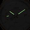 LOBINNI Men's Automatic Watch, Stainless Steel, 50m Waterproof, Mechanical Watch, Sapphire Mirror, Leather Band, Week/Date Display (Men's