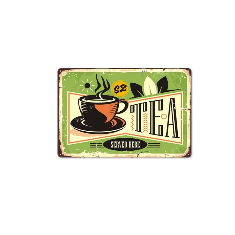New Style Vintage Coffee Poster Tin Art: Industrial-style Decorative Wall Hanging for Background Walls