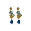 Silver needle with diamonds, flower water drop fringed earrings, light luxury, high-end earrings, fashionable and gentle earrings, niche design