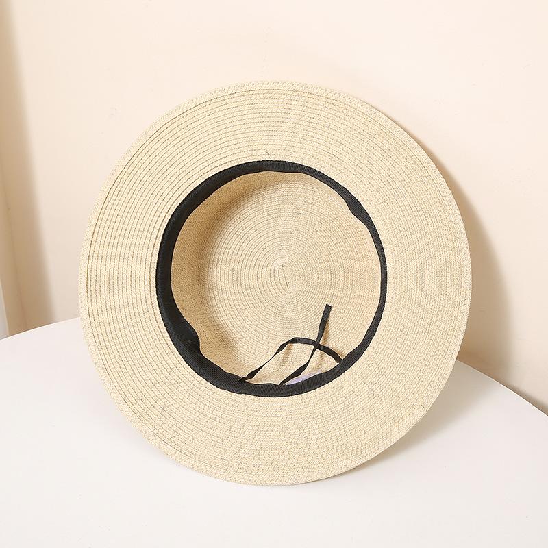 Chapeau de soleil élégant pour femme - Paille légère et respirante avec dessus plat pour une protection solaire optimale