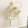 Pot Lid Organizer Holder with Towel Hanger 2 Tier Wall Mounted Cover Rack for Cupboard Dorm