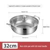 Double Flavor 304 Stainless Steel Hot Pot with Handles - Large Capacity for Clear Soup & Spicy Pot, Induction Cooker Compatible
