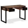 Bureau en bois de récupération massif avec 2 tiroirs - vidaXL - 120x50x76 cm - Laqué - Noir