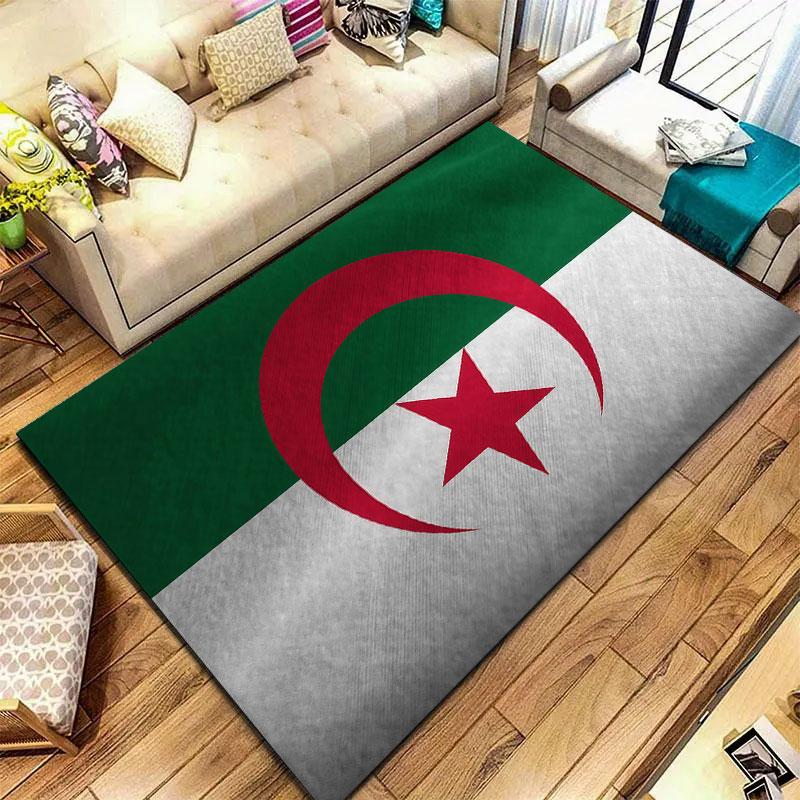 Algeria National Football Team Carpet Rug for Living Room Bedroom Home Sofa Decoration,Kids Play Non-slip Floor Mat