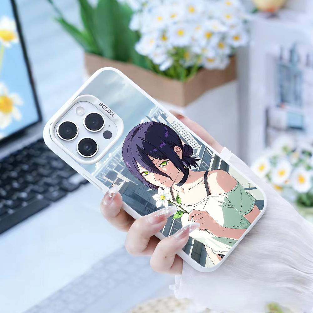 

R-Reze C-Chainsaw Man Phone Case For iPhone17, 16,15,14,13,12 Pro Max Black Candy Matte Shockproof Cover iPhone17