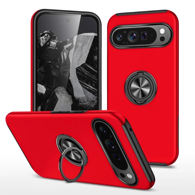 Magnetic Ring Holder Phone Case for Google Pixel 10 9 8 7 Pro XL 9A 8A 7A 6A WIth Kickstand Plastic Hard Shell Shockproof Cover