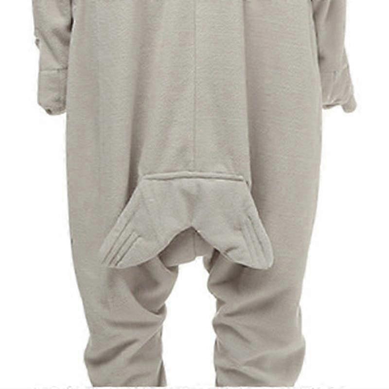 Grauer Robben Tier Cartoon Jumpsuit Pyjama Herren und Damen Haus Loungewear Kleidung