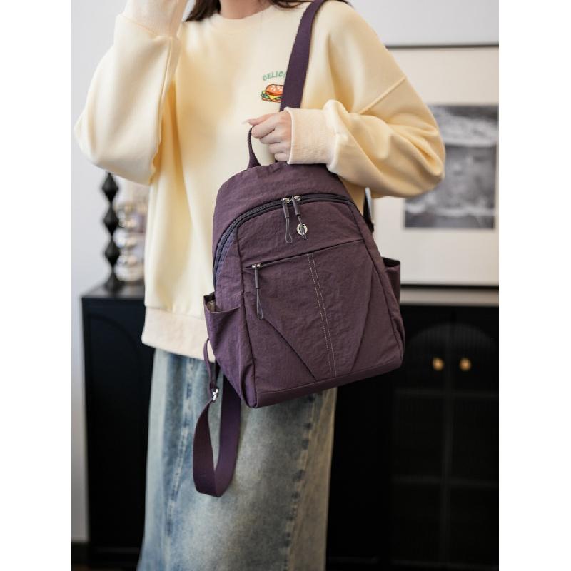 High Quality New Nylon Women Backpack Female Travel Bag Backpacks Schoolbag for Teenage Girls Solid Color Bookbag