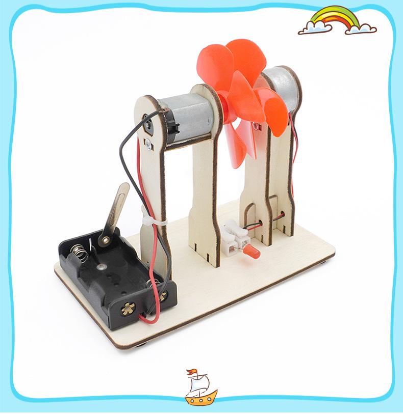 DIY Wind Power Generation Model Wooden Puzzle STEM Technologia Science Experimental Tool Kit Learning Educational Teaching Aids