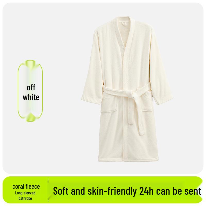 Women's Thick Antibacterial Quick-Dry Cloud Velvet Bathrobe - Autumn/Winter