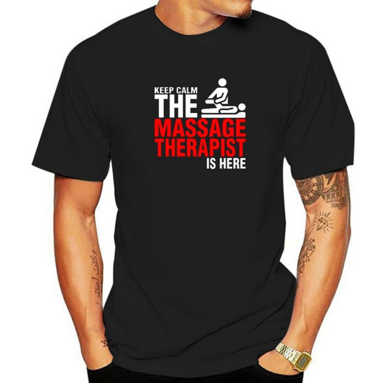 

Смешная футболка с надписью Keep Calm Massage Therapist Мужская черная футболка Топы Футболки Одежда с надписью Формальная футболка для профессии Приталенная Летняя S