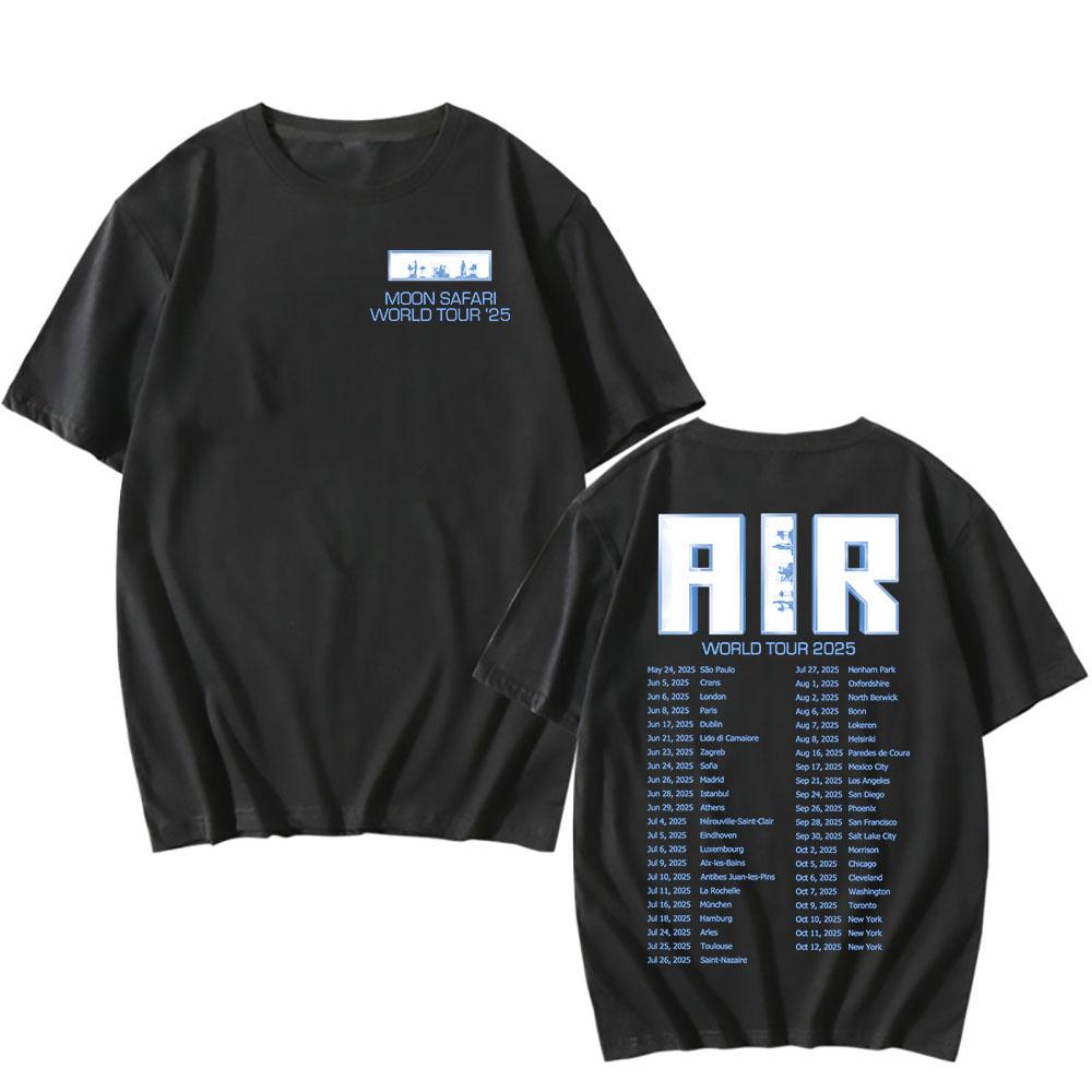 Baumwoll-T-Shirts Air MOON SAFARI Welttournee 2025 T-Shirt Sommer Kurzarm Herren Damen T-Shirts Locker Rundhals Freizeit T-Shirt Druck