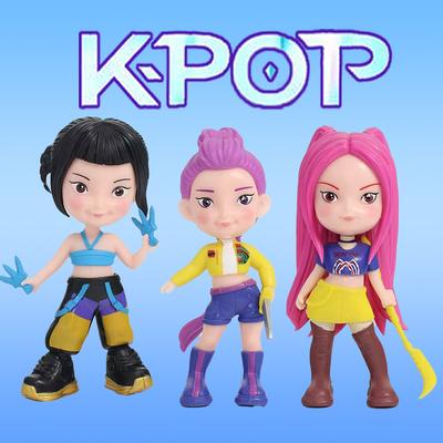 3pcs/Set Kpop Demon Hunters Action Figures Set Derpy Tiger Rumi Mira Zoey Sussy Dolls Collectible Figurines for Fans Gift
