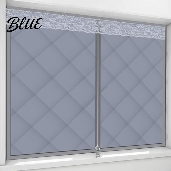 Reusable Window Insulation Winter Thermal Insulation Hook-and-Loop Cover with Zipper Quilted Energy Efficient Curtains Oxford Cloth for Cold