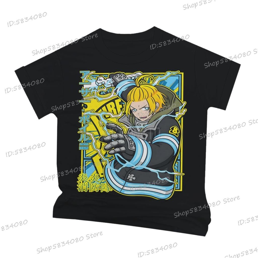 Japanese Anime Fire Force Graphic T Shirts Unisex Women Fashion Streetwear Soft Tee Unisexs Fire Force Printed Street Cool Tshirts