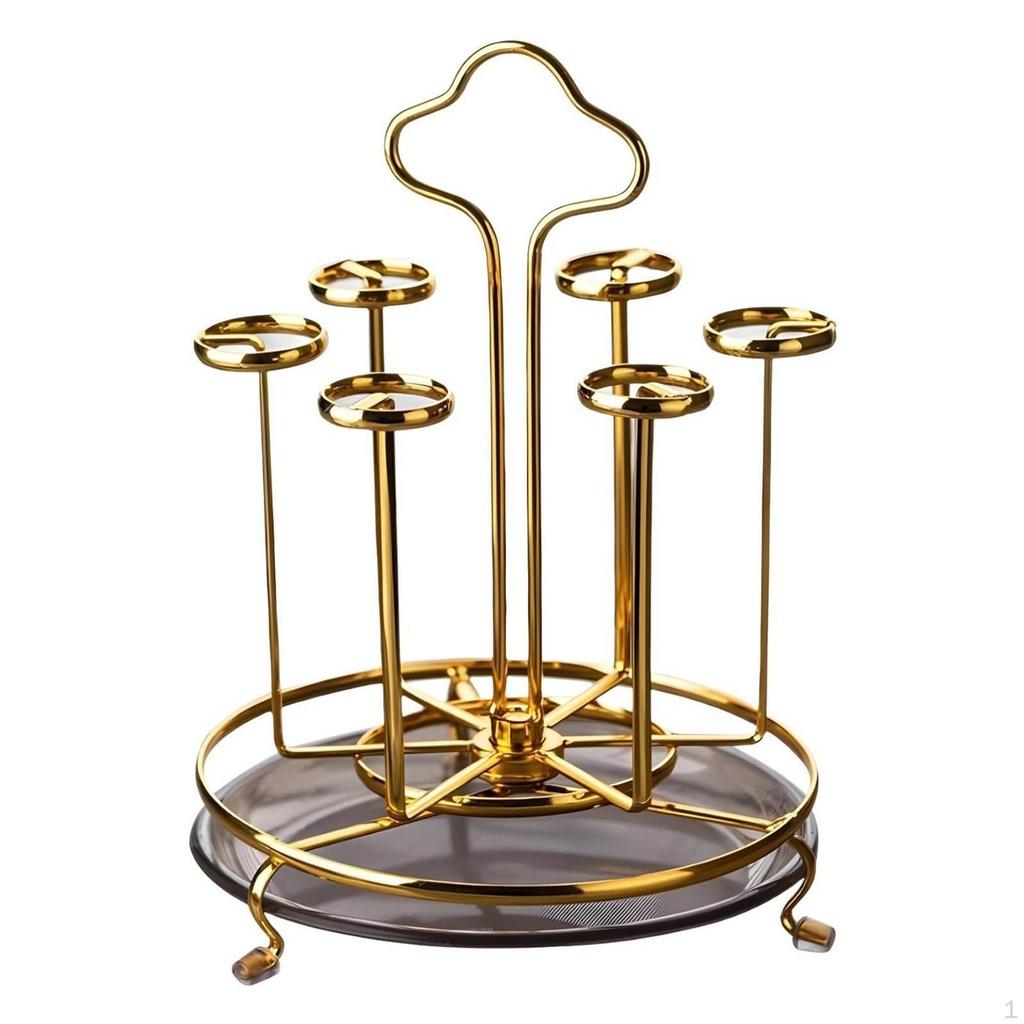 Albero Gira-Tazze Luce Design Elegante Portabicchieri Drenante per Bancone Salvaspazio